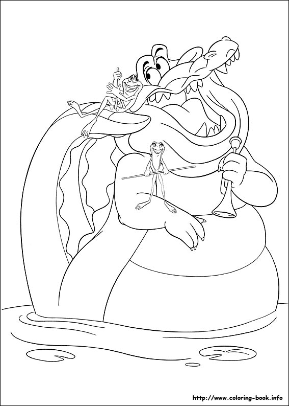 The princess and the frog coloring picture