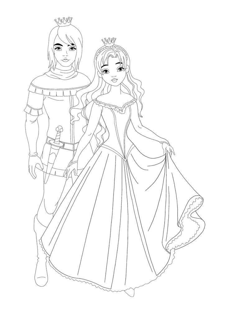 Prince and princess coloring pages