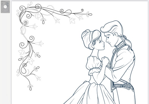 Coloring page prince princess