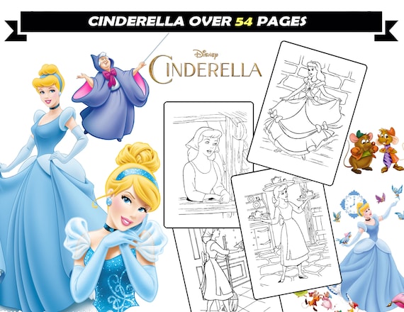 Princess and prince coloring book for children cinderella anastasia fairy godmother cartoon characters printable coloring pages for girls