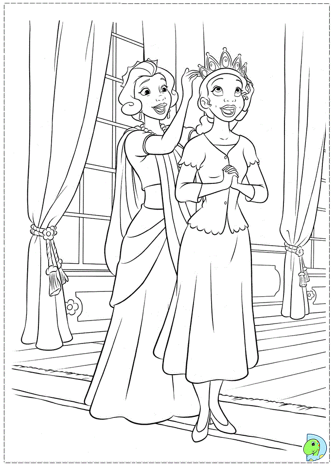 The princess and the frog coloring page