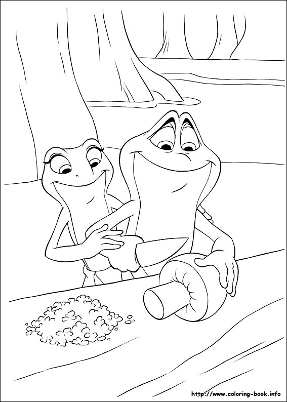The princess and the frog coloring picture