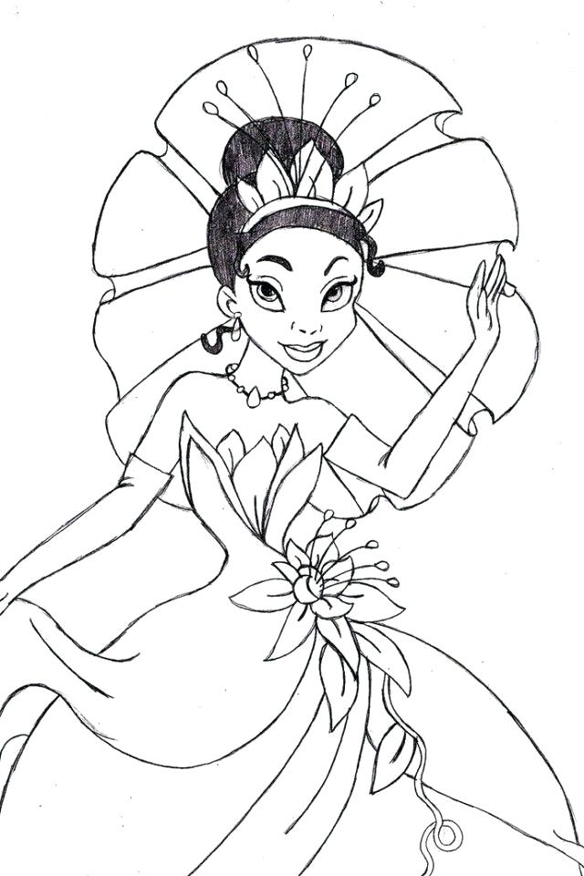 Coloring pages disney princess tiana coloring pages