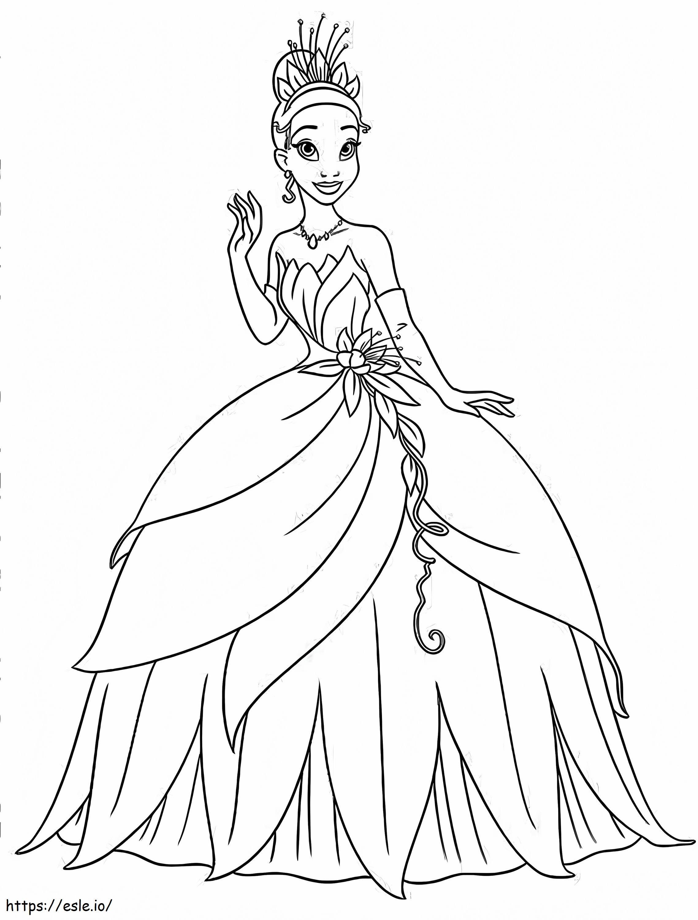 Beautiful princess tiana coloring page