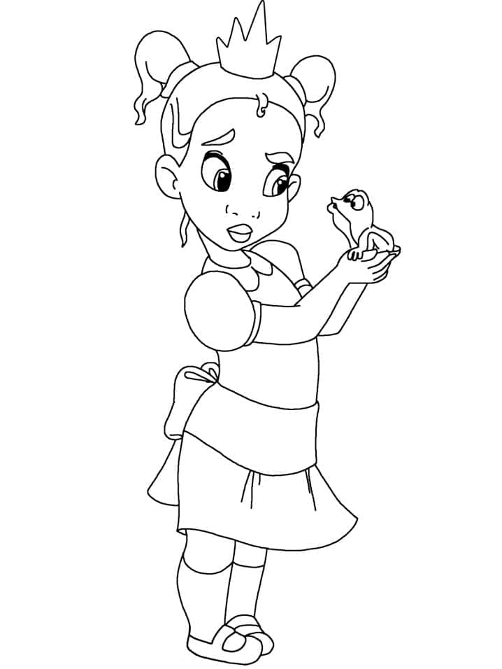 Little tiana coloring page