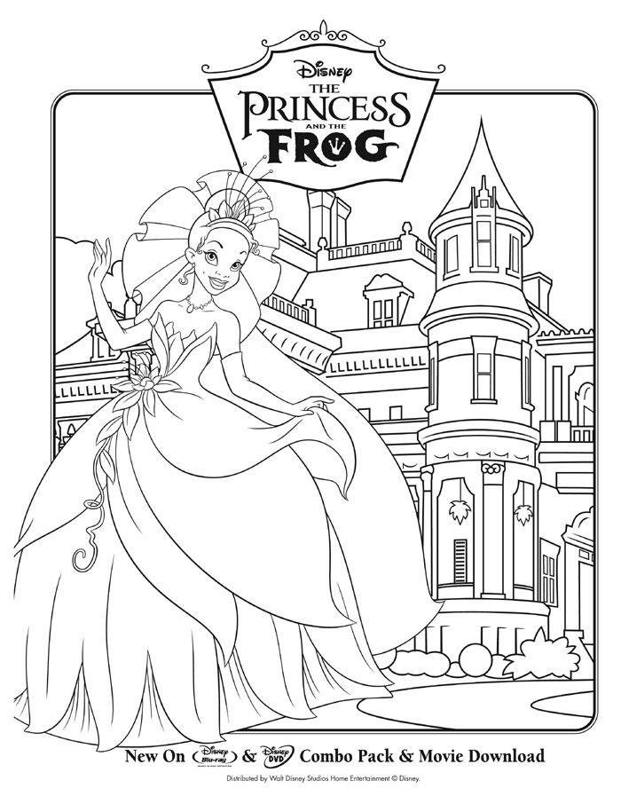 The princess and the frog activity sheets