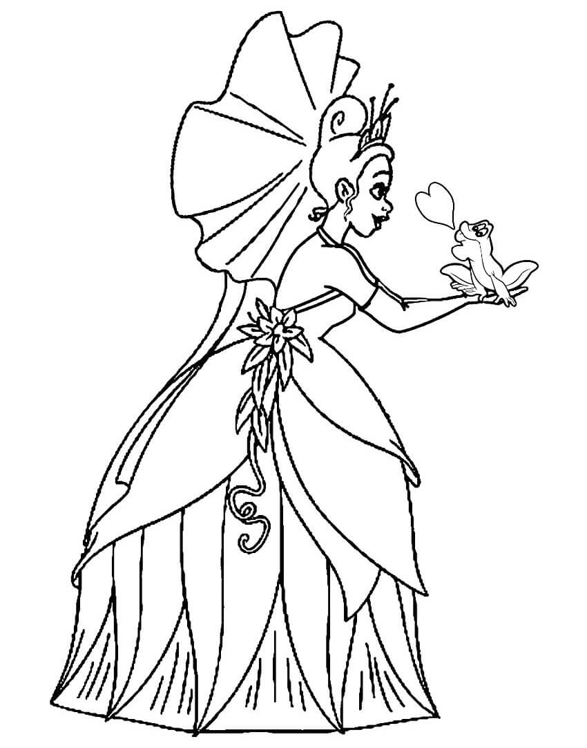 Coloring pages princess and the frog coloring page