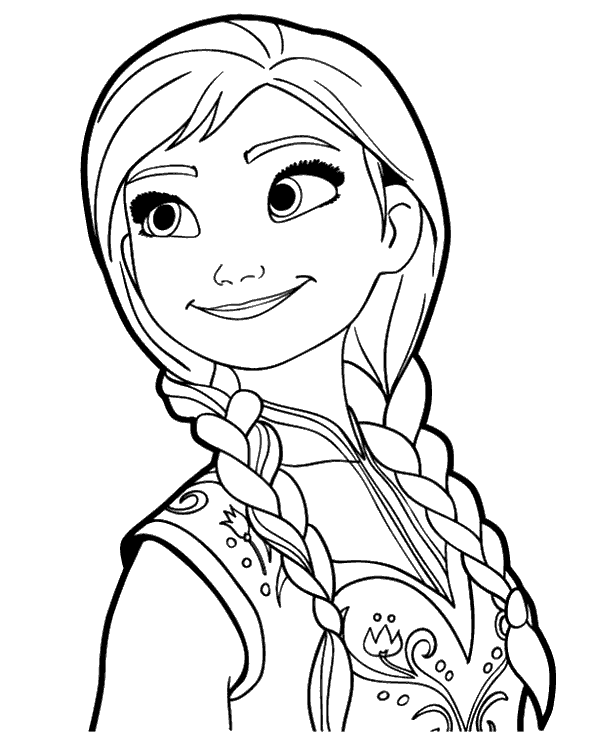 Anna from frozen coloring page