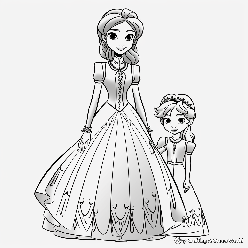 Elsa and anna coloring pages