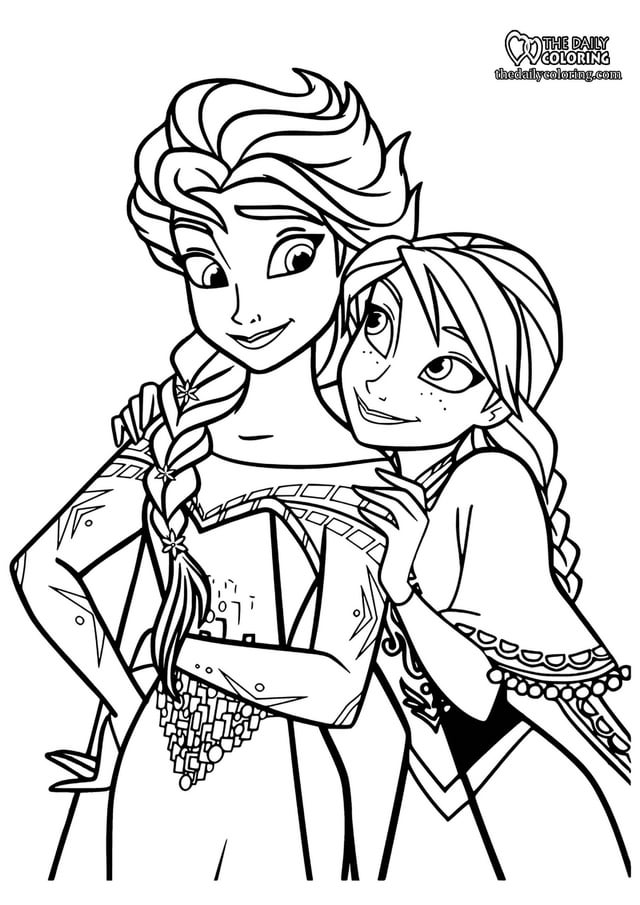 Elsa and anna coloring pages pages rfrozen