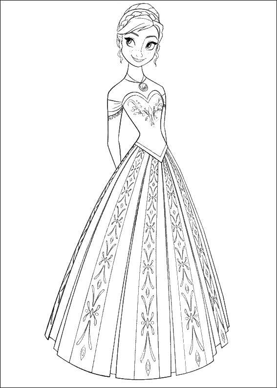 Online coloring pages coloring princess anna coloring
