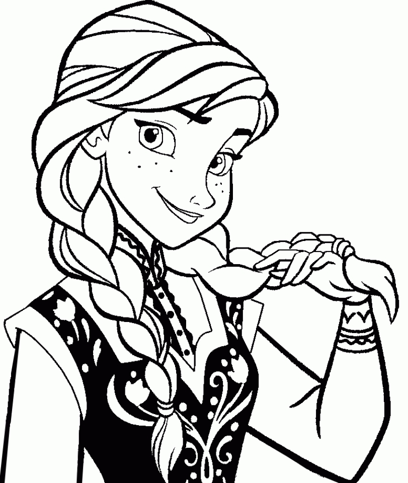 Get this free coloring pages of princess anna from disney frozen