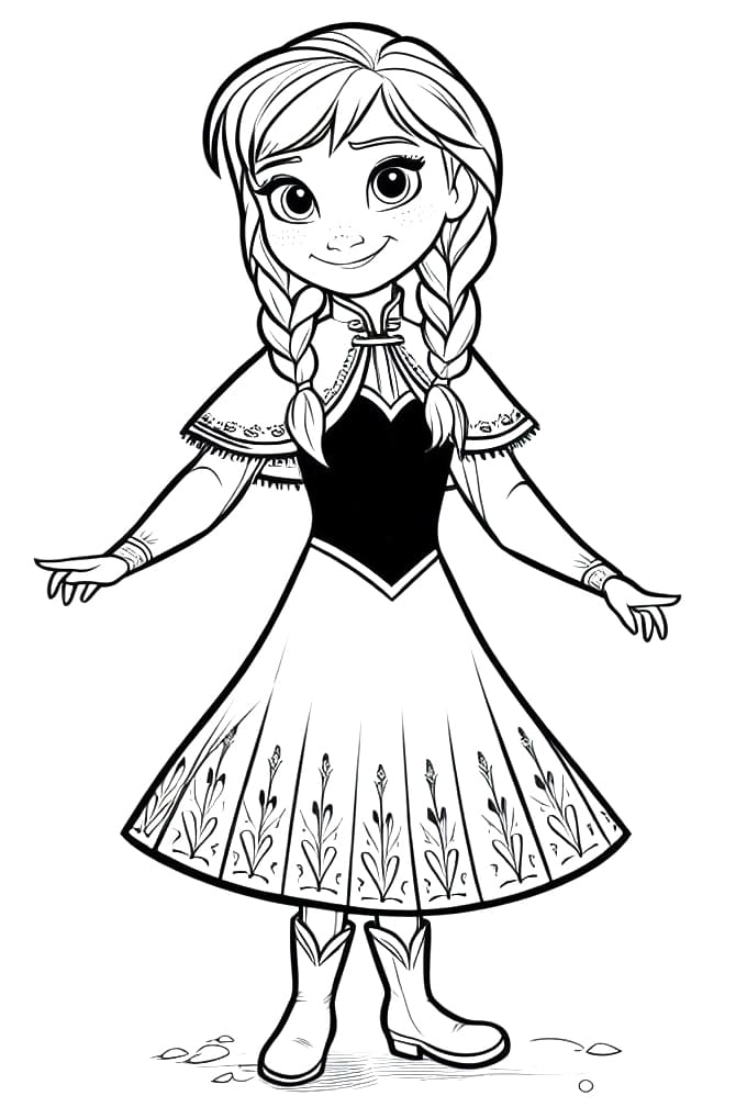 Cute anna coloring page