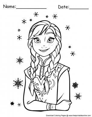 Princess anna of arendelle coloring sheet