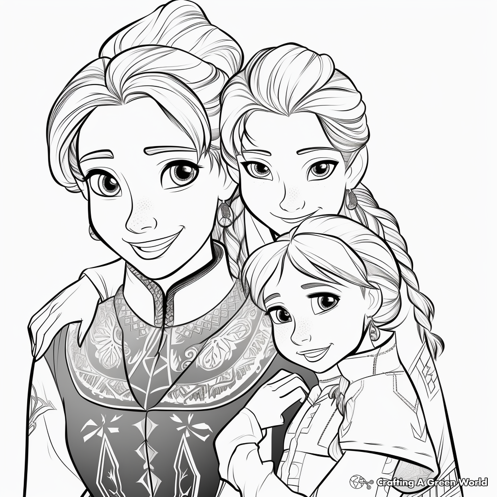 Elsa and anna coloring pages