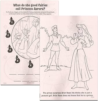 Sleeping beauty coloring book set for girls