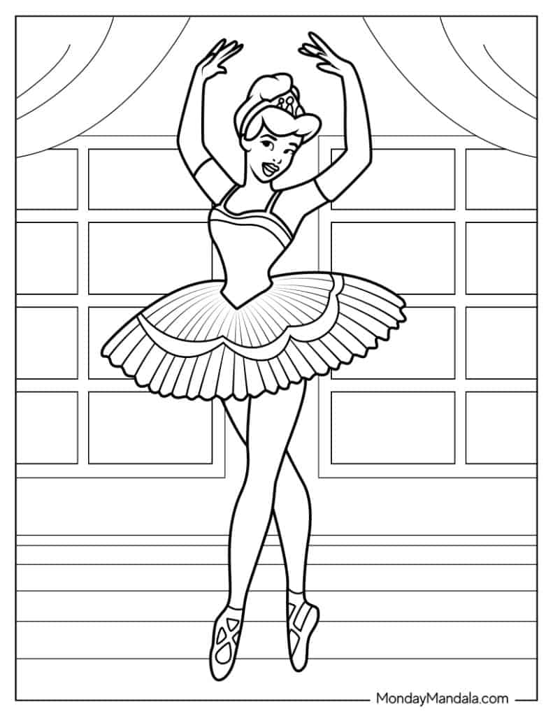 Ballerina coloring pages free pdf printables