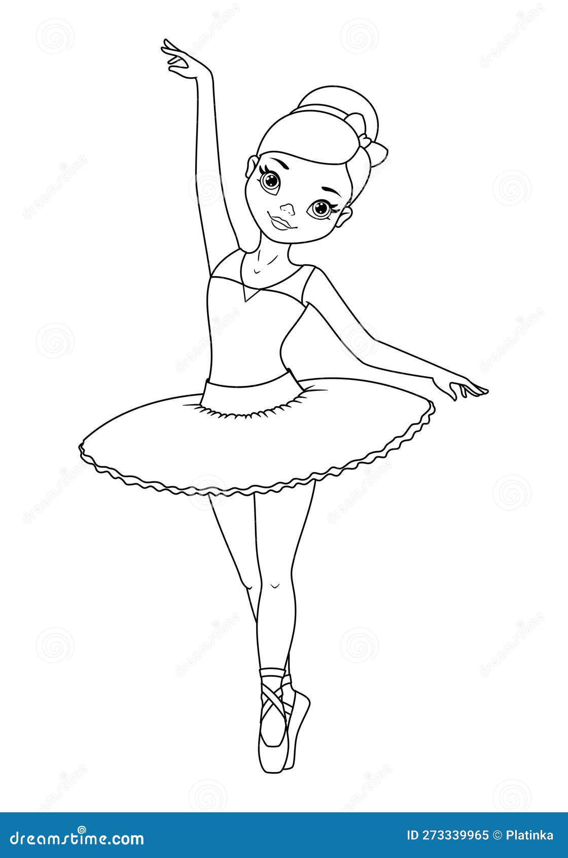 Ballerina coloring page cartoon vector illustration stock vector