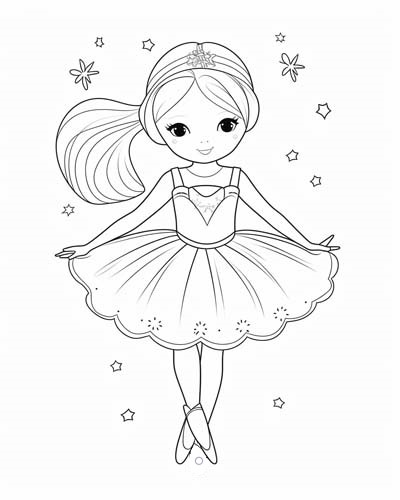 Cute ballerina pages for kids
