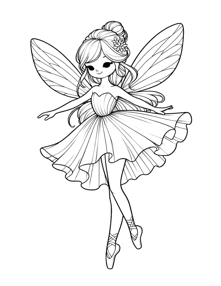 Free cute ballerina coloring pages