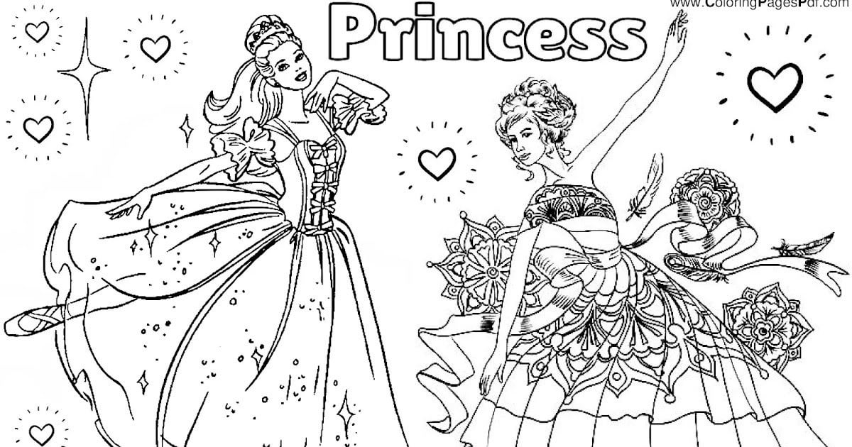 Princess ballerina coloring pages rcoloringpagespdf