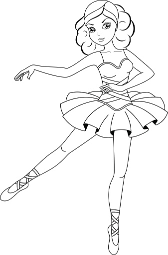 Ballerina coloring page stock illustration