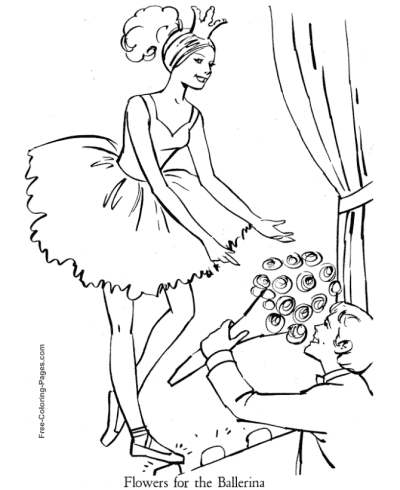 Ballerina and ballet coloring pages