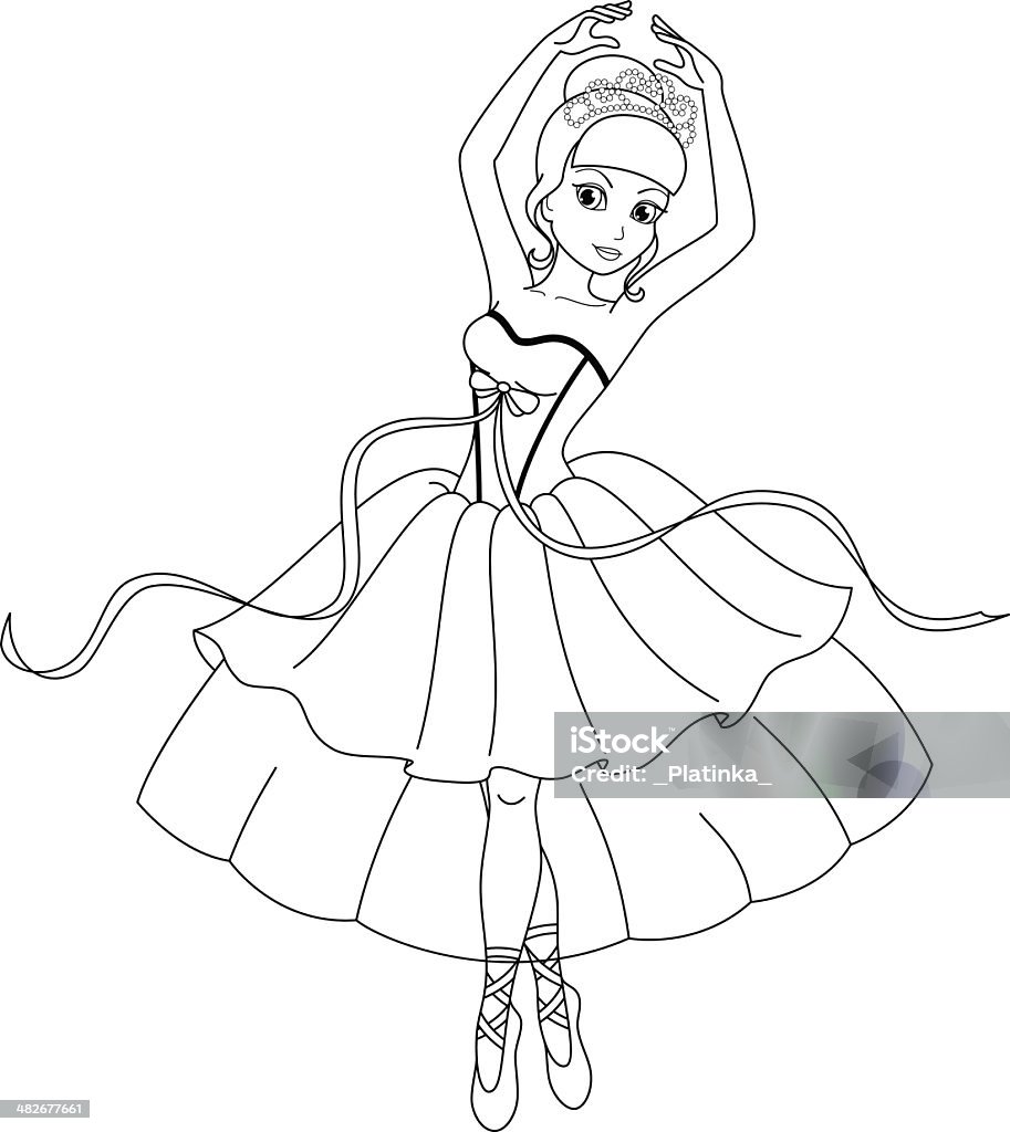 Ballerina coloring page stock illustration