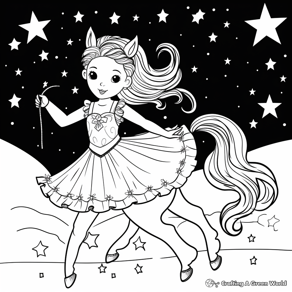 Unicorn ballerina coloring pages