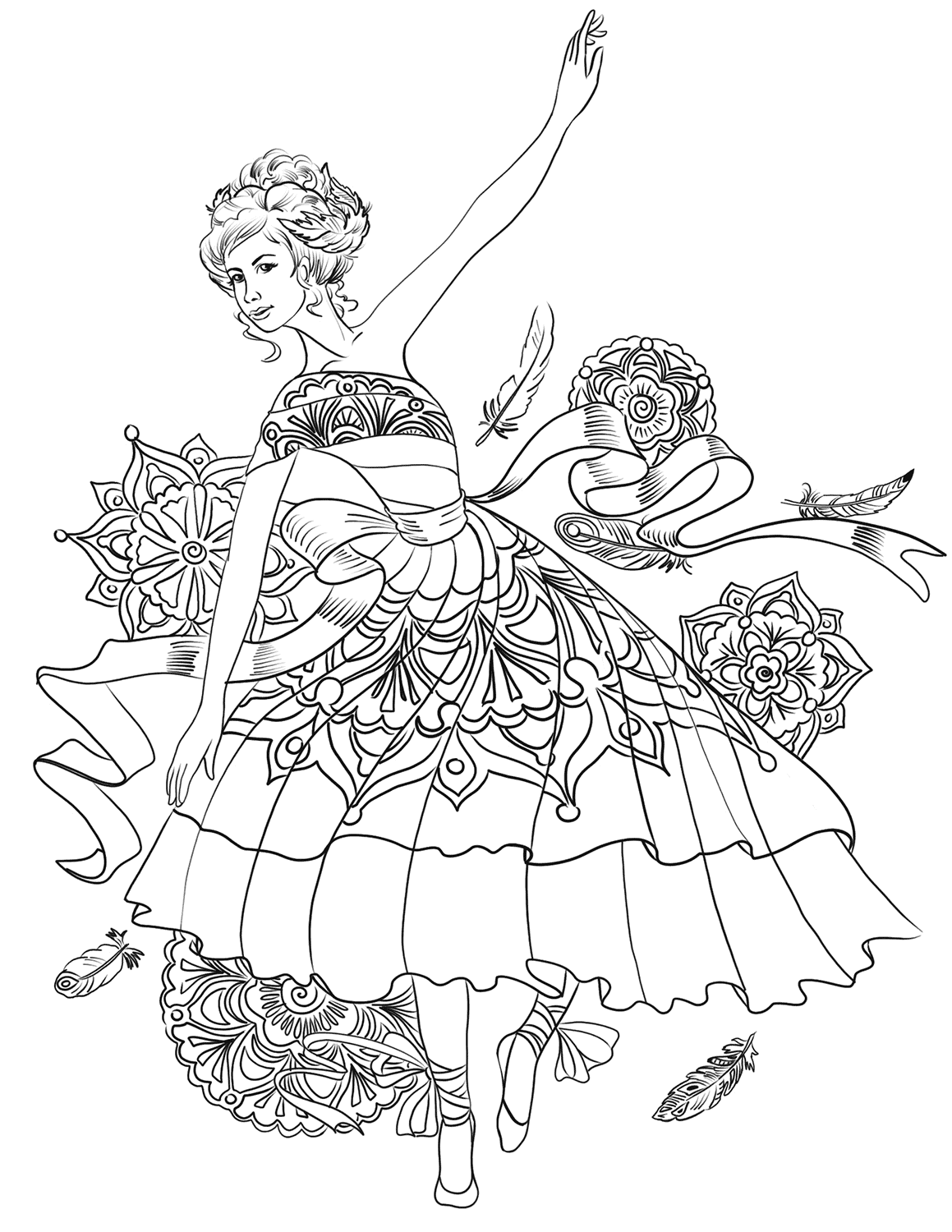 Ballerina coloring pages printable for free download