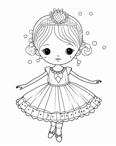 Kawaii ballerina pages for kids