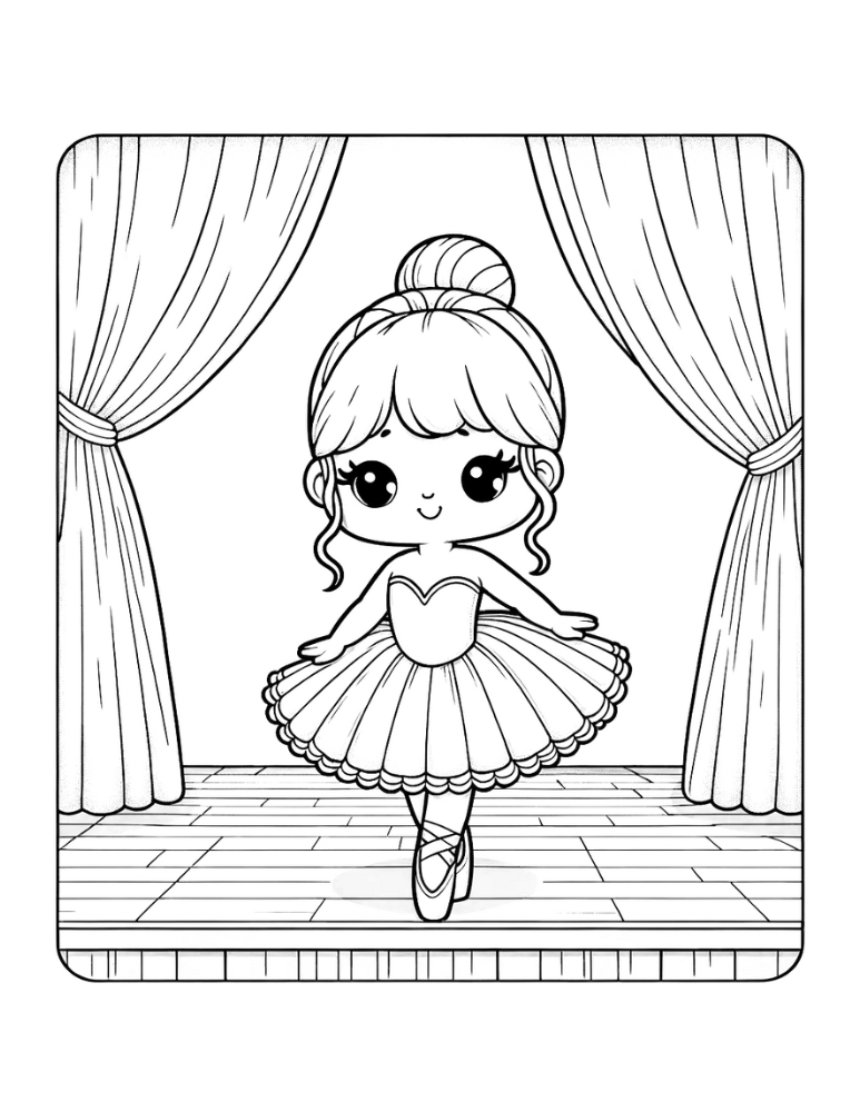 Free cute ballerina coloring pages