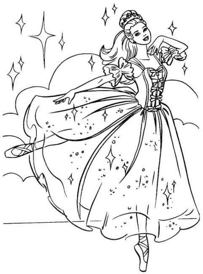 Princess barbie coloring page