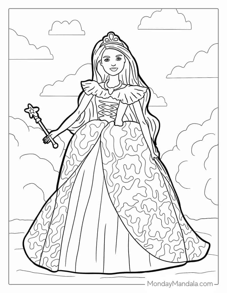 Barbie coloring pages free pdf printables