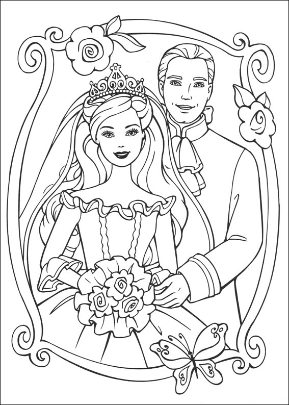 Barbie princess coloring pages