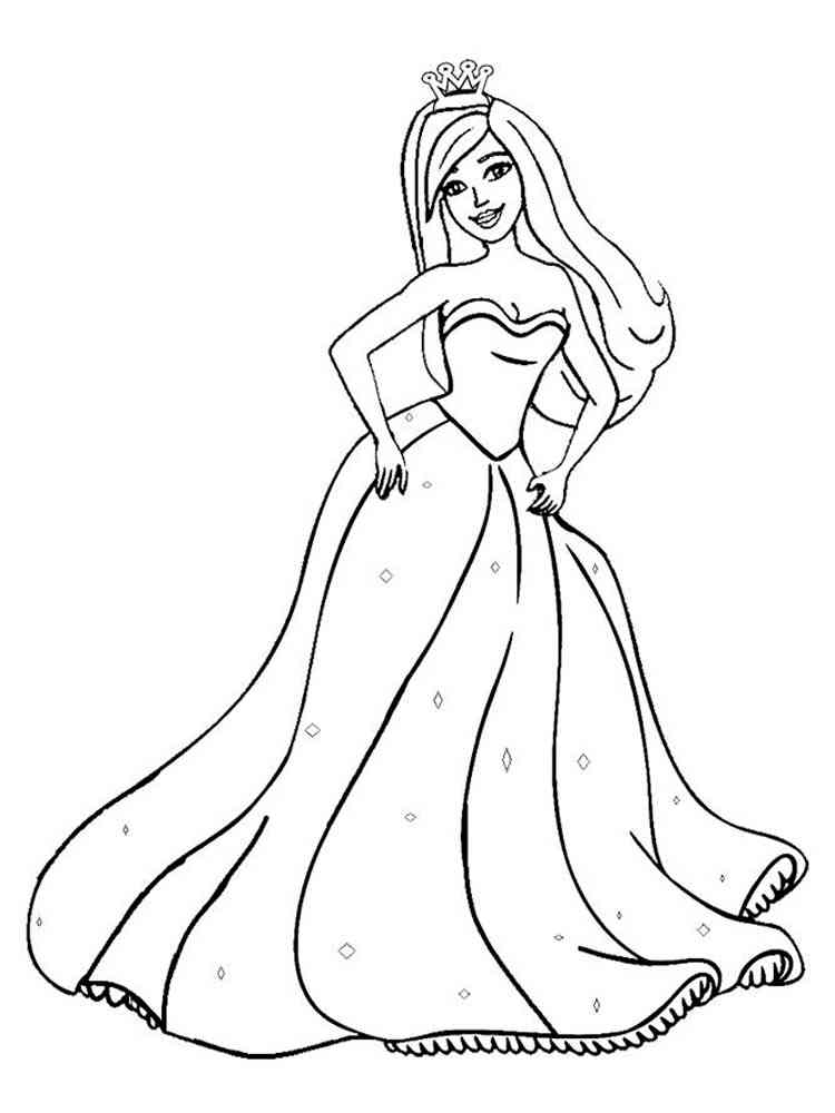 Barbie princess coloring pages