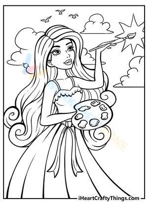 Free cutest barbie coloring pages for children