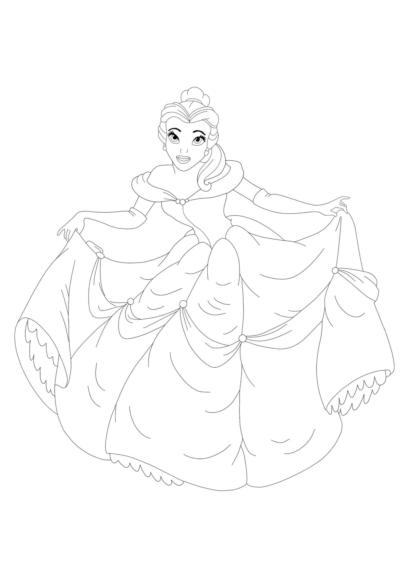 Disney princess belle coloring pages