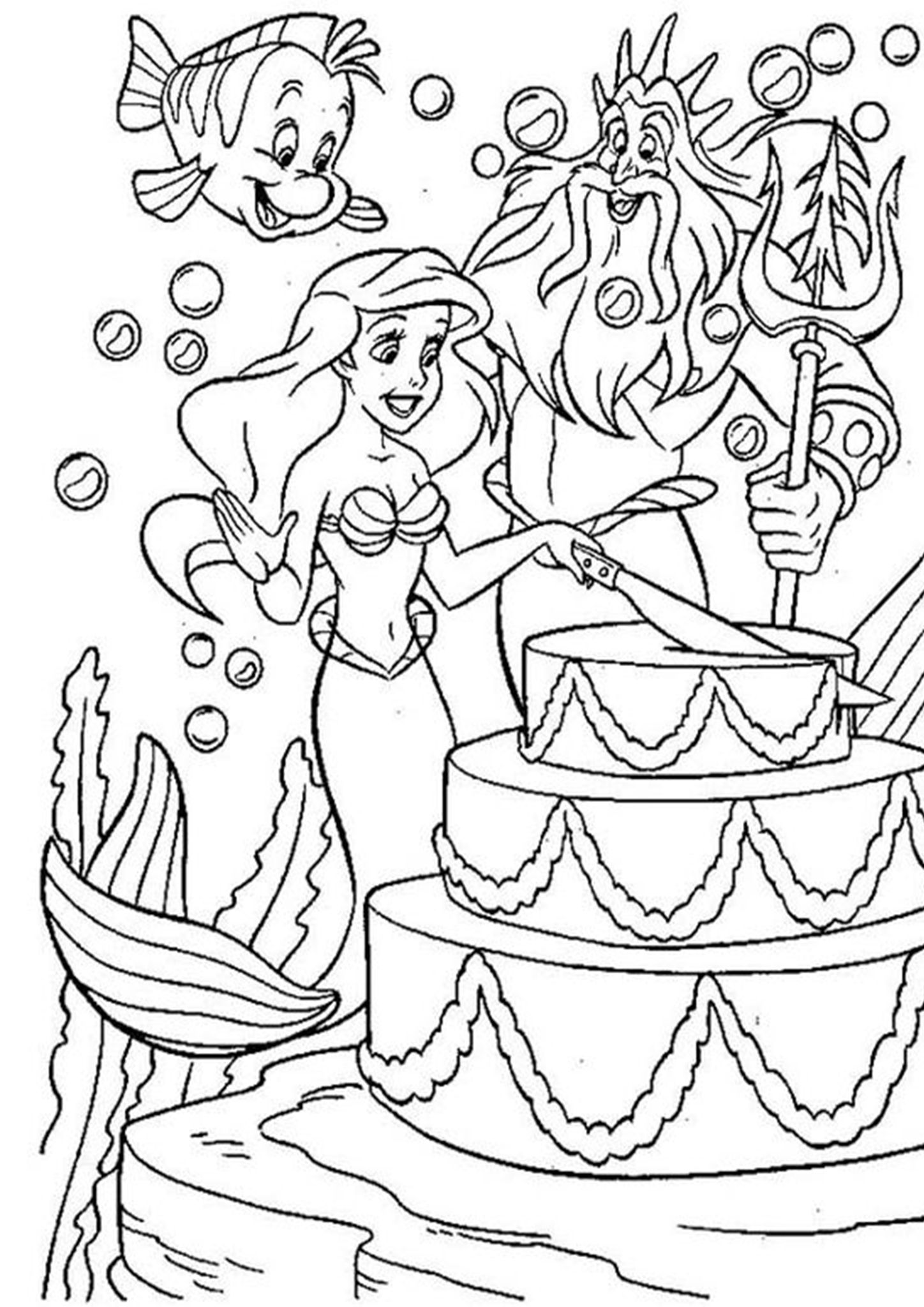 Free easy to print happy birthday coloring pages birthday coloring pages princess coloring pages ariel coloring pages