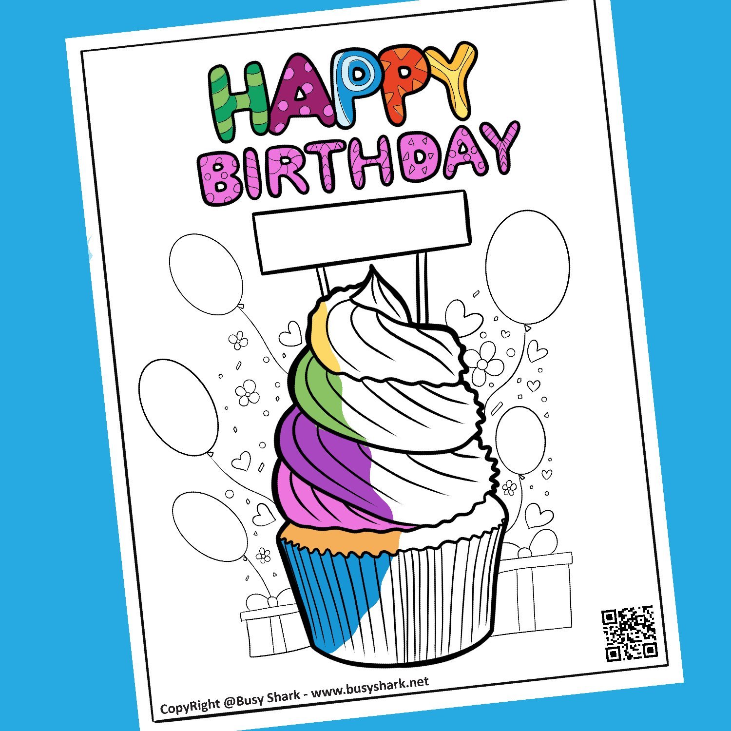 Happy birthday coloring page free printable