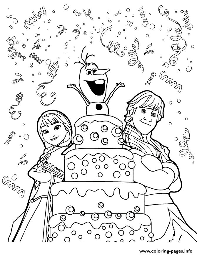 Print kristoff anna olaf surprise birthday colouring page coloring pages birthday coloring pages frozen coloring pages happy birthday coloring pages