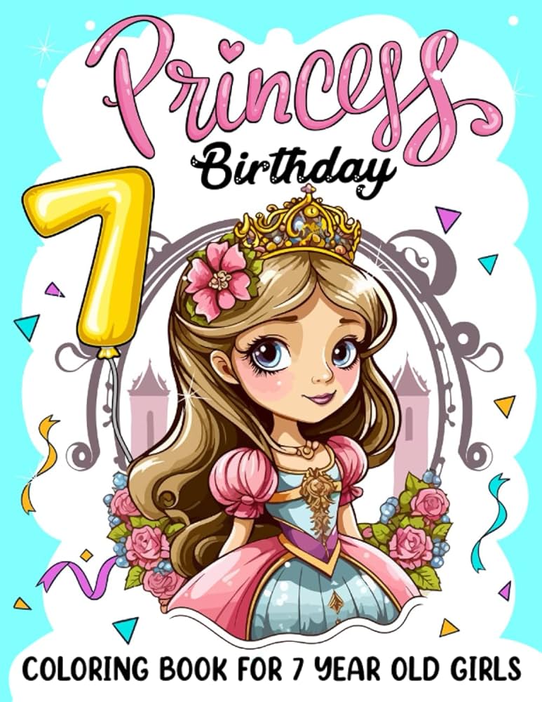 Princess birthday coloring book for year old girls cute books for year old girls