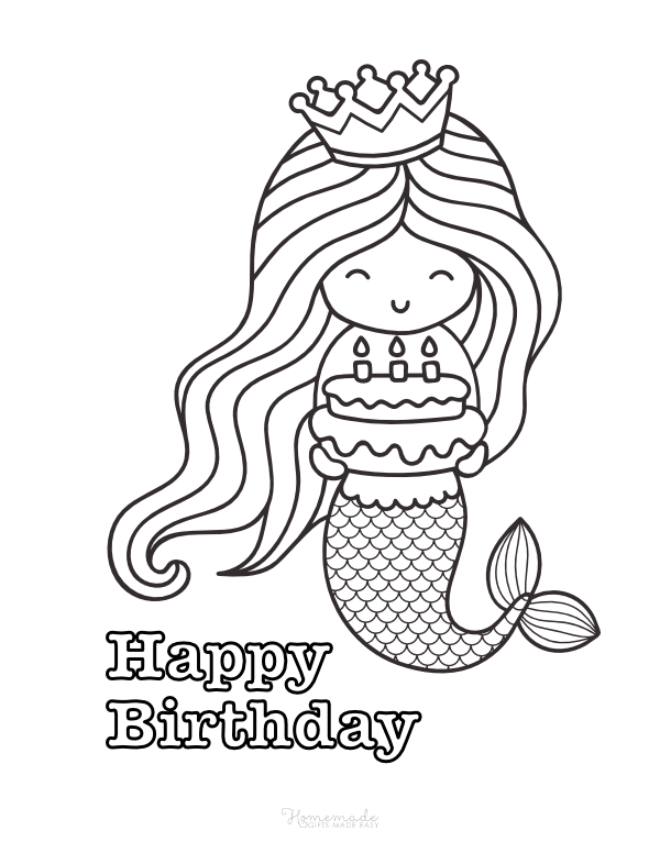 Birthday coloring princess worksheets