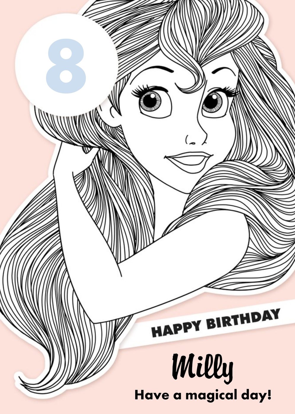 Disney princess th birthday ariel card