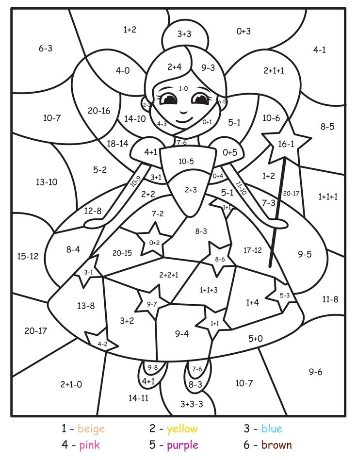 Best printable princess color by number pages pdf for free at printablee math coloring math for kids maths colouring sheets