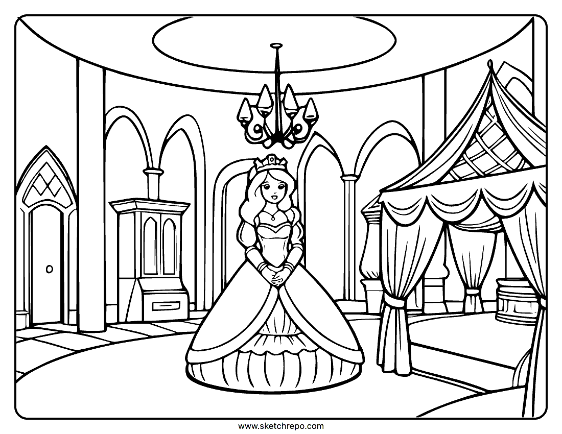Princess coloring pages â sketch repo