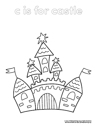 Castle coloring page
