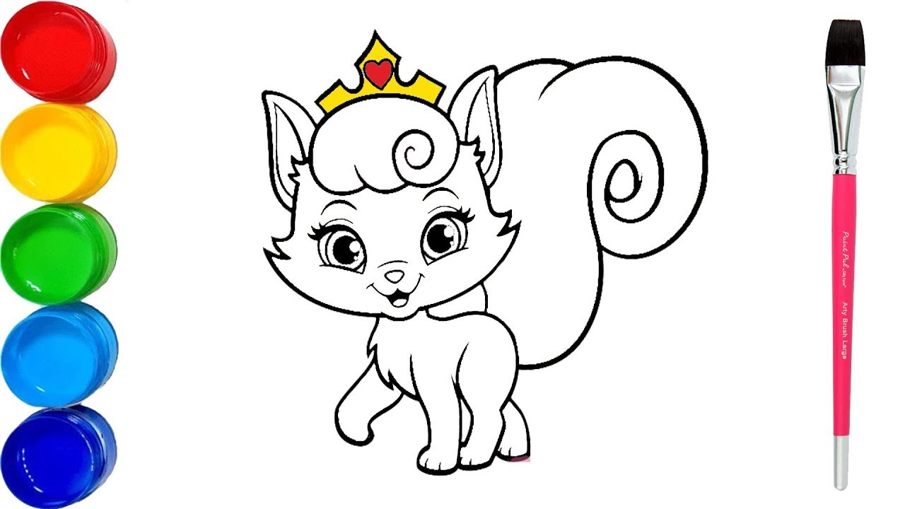 How to draw cat princess puppy coloring pageskittens puppies coloring pages art coloring page