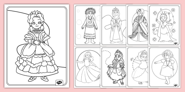 Princess coloring sheets teacher