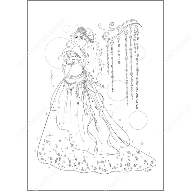 Coloring page jewelry princess